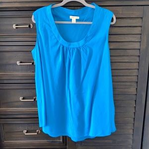 Coldwater creek teal blouse with scoop neck!